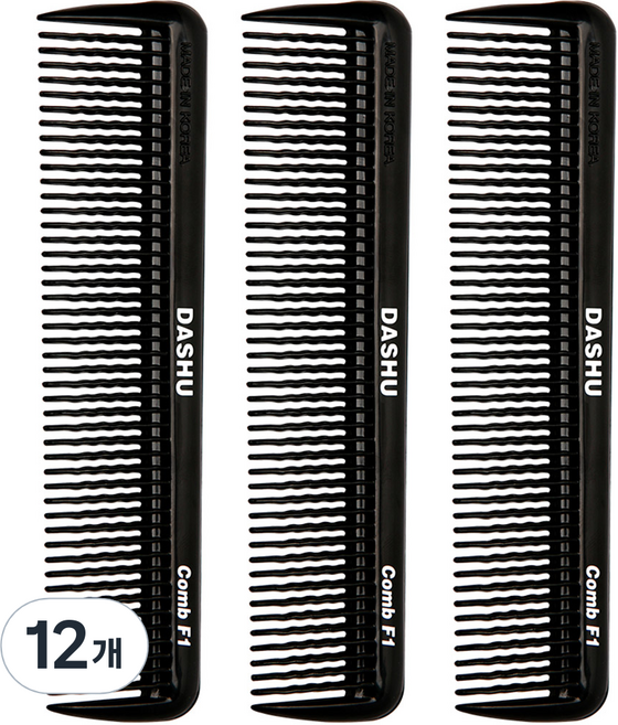 다슈 포마드 전용 콤브 빗, 혼합색상, 12개