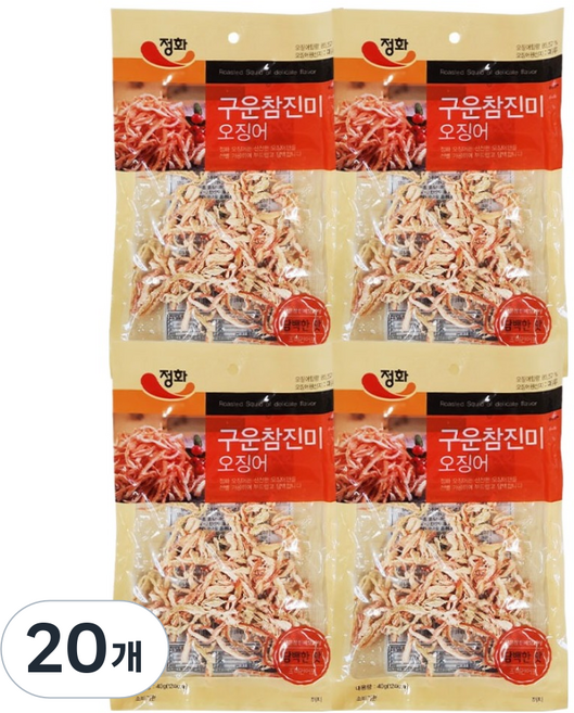 정화식품 구운참진미 오징어, 40g, 20개