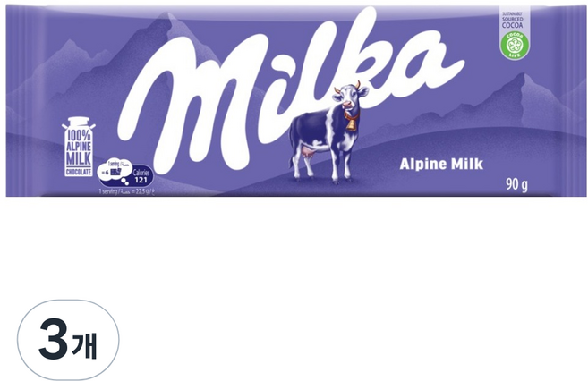 밀카 알프스밀크, 90g, 3개
