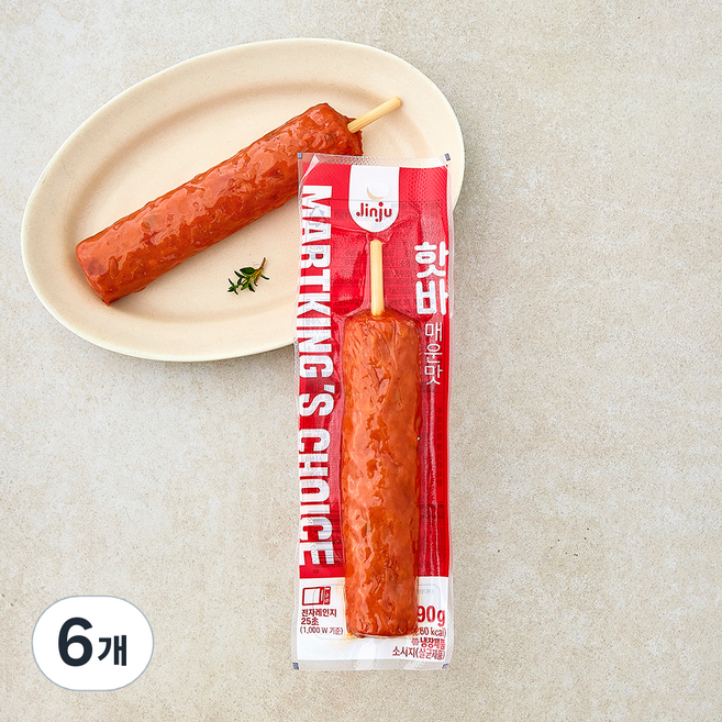 마트킹스초이스 핫바 매운맛, 90g, 6개