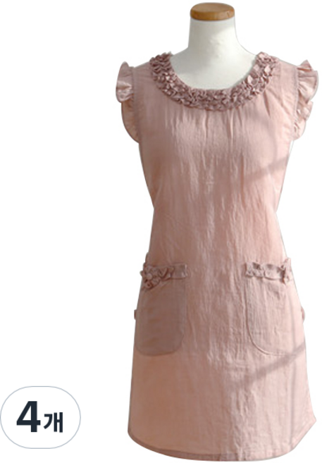 한스빌 레이스 앞치마 XL, 인디핑크, 4개