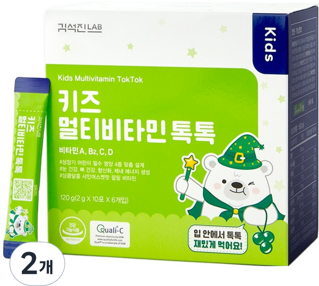 김석진랩 키즈 멀티비타민 톡톡, 60회분, 2개
