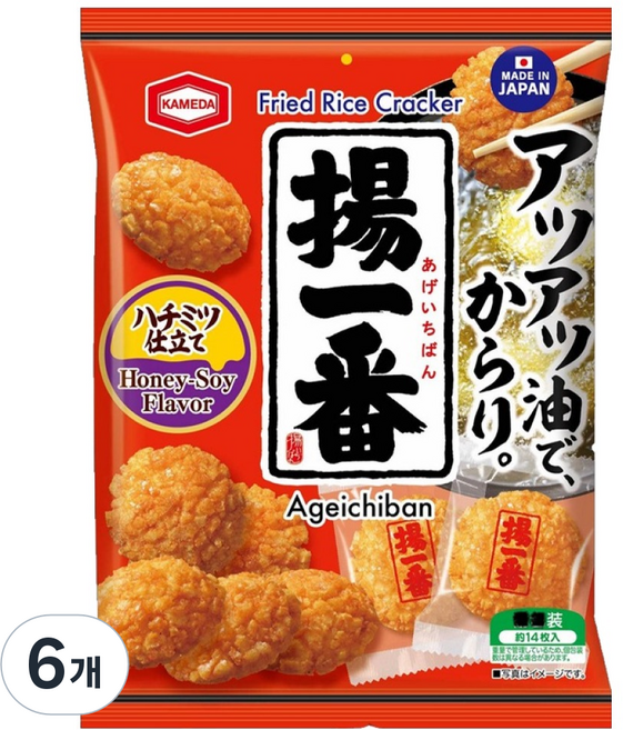 龜田製菓 揚汁房米餅, 100g, 6個