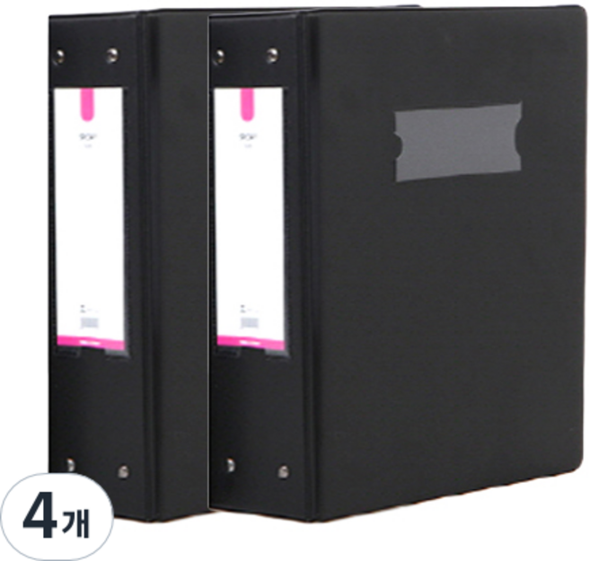 비즈플러스 고주파 세로형 사다리바인더 7cm A4, 검정색, 4개