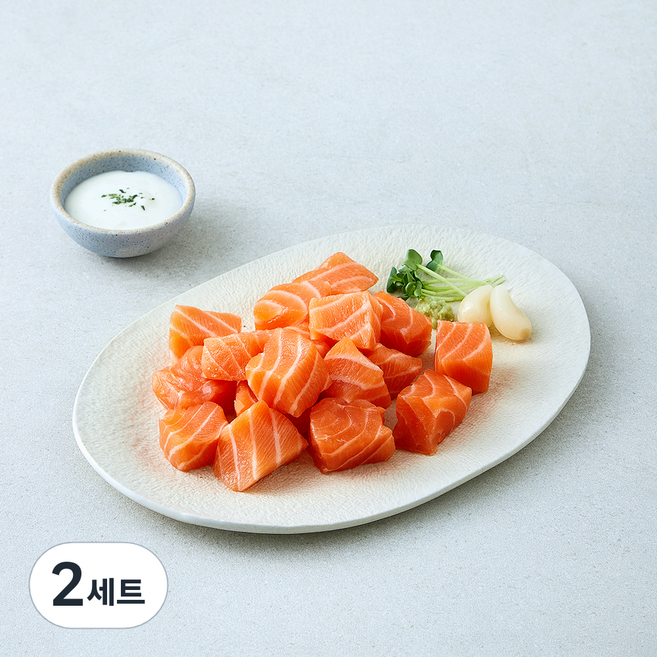 바른씨 싱싱한 큐브 생연어 150g + 타르타르소스 30g 세트, 2세트