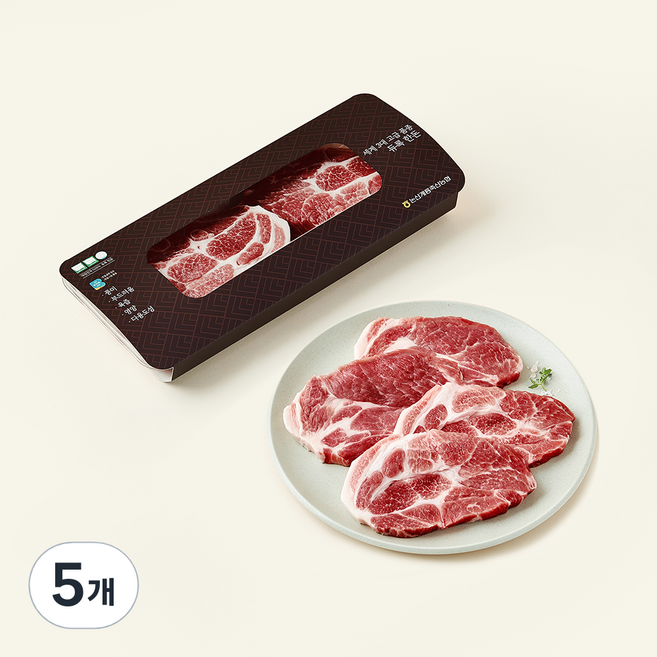 본바듬 무항생제 인증 듀록 목심 (냉장), 500g, 5개
