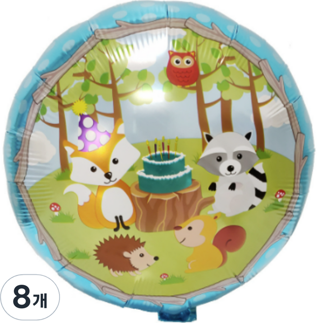 타이탄 프리미엄 잔치 파티 동물 풍선 18인치, 블루 포레스트 애니멀, 8개