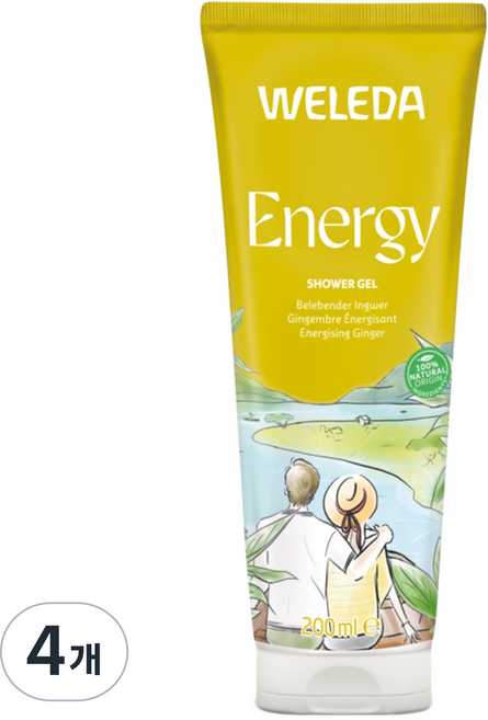 벨레다 에너지 샤워 젤 진저, 4개, 200ml