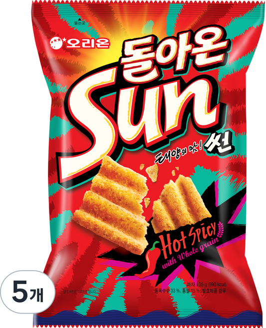오리온 돌아온 썬 핫스파이시맛, 135g, 5개