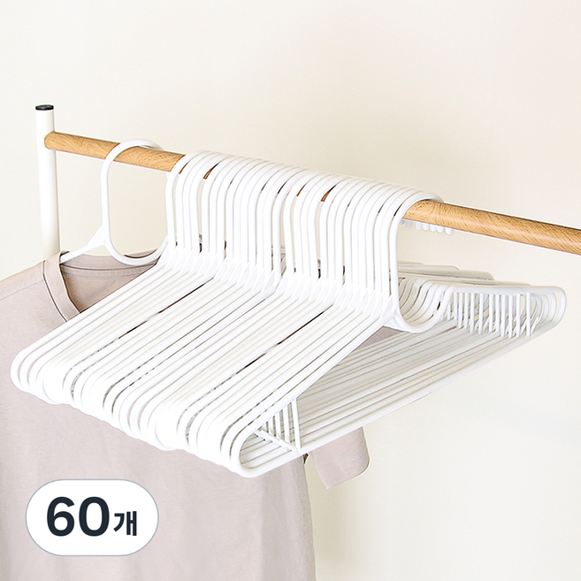 올유리빙 초경량 옷걸이, 화이트, 60개