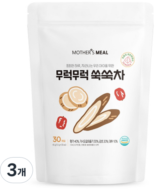마더스밀 유아용 무럭무럭 쑥쑥차, 1.5g, 30개입, 3개