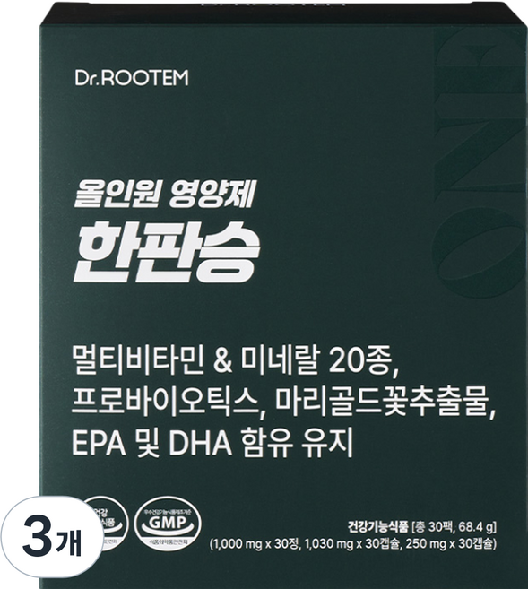 닥터루템 정품 올인원 영양제 한판승, 3개, 30회분
