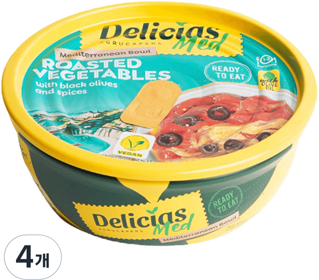 델리시아스메디 지중해 구운야채와 블랙올리브 샐러드, 250g, 4개