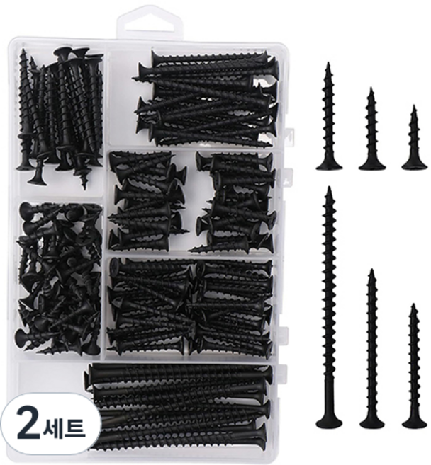 OON 크로스 플랫 헤드 탄소강 나사 키트 800p 세트 M2, 2세트