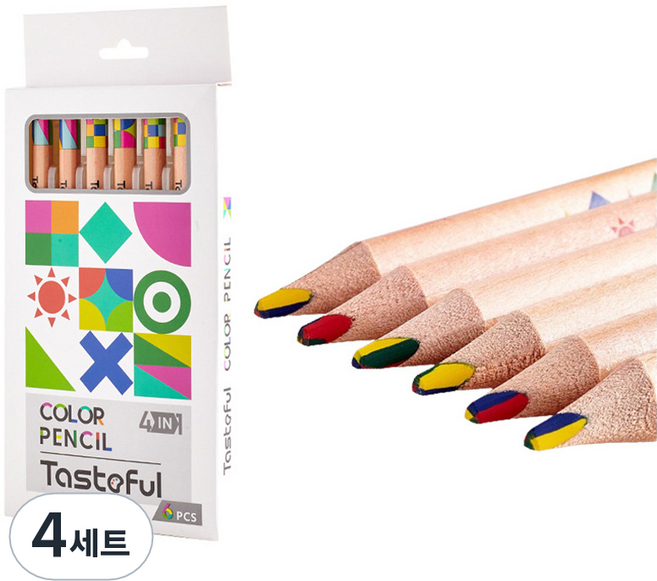 시나아트 믹스 색연필 6p 세트, 4세트, 4색