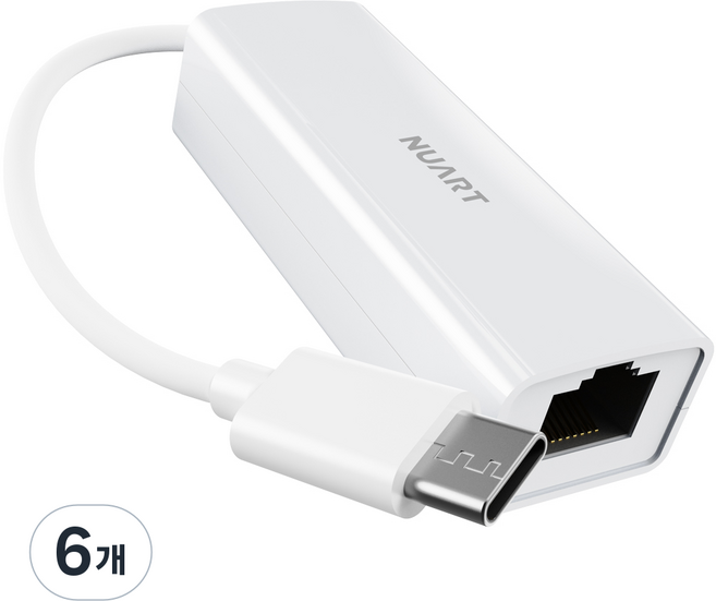 누아트 USB C타입 랜젠더 이더넷 유선 랜카드 어댑터 케이블, 6개