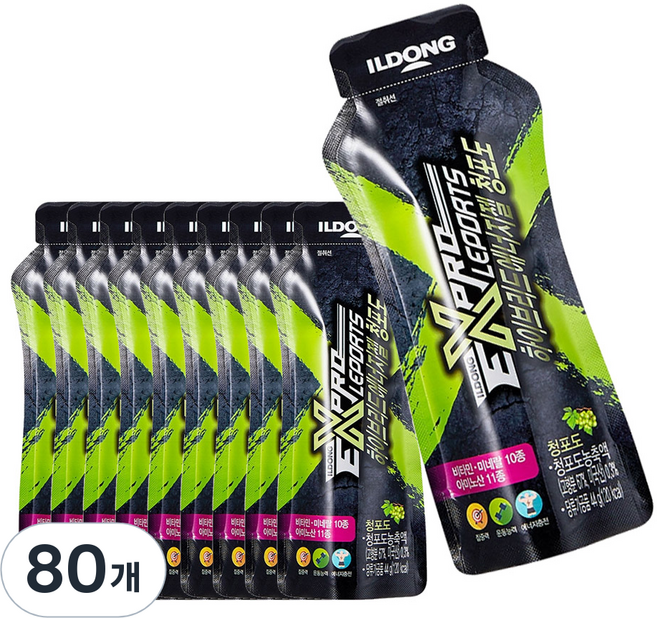 일동생활건강 하이브리드 에너지 파워젤 청포도, 44g, 80개