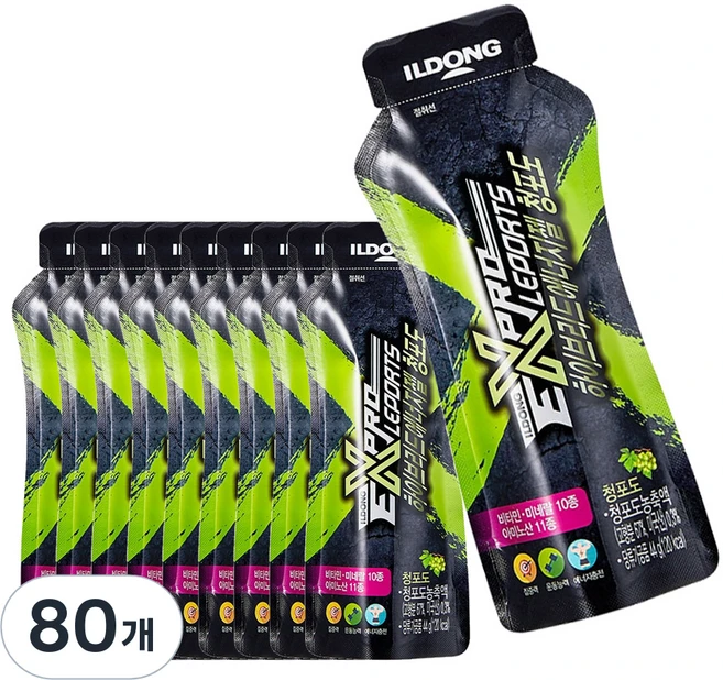 일동생활건강 하이브리드 에너지 파워젤 청포도, 44g, 80개 - 쿠팡