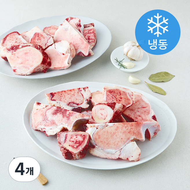 미국산 소고기 사골 육수 탕용 (냉동), 4개, 2kg