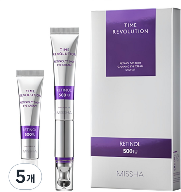 미샤 타임 레볼루션 500샷 레티놀 아이크림 + 리필 세트, 5개