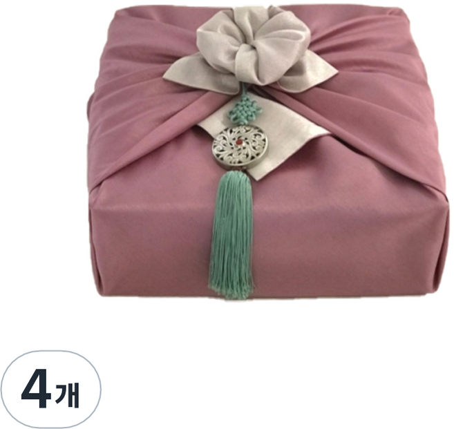 르미에 실크 겹 보자기 80 x 80 cm, 핑크 + 아이보리, 4개