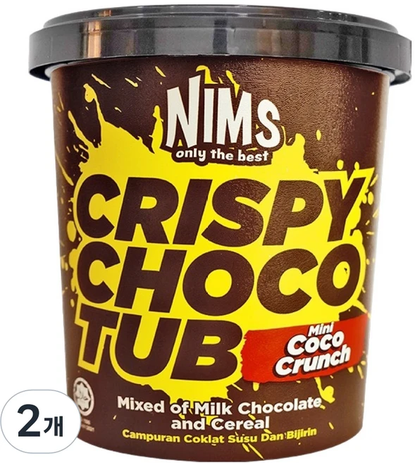 NIMS 크리스피 초코컵 코코크런치 패밀리컵, 2개, 250g - 쿠팡