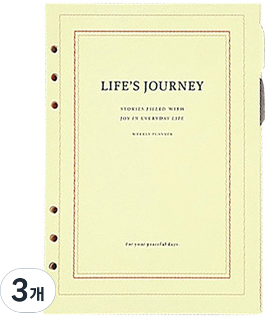 ICONIC Journey 6孔活頁夾萬年手帳日誌內頁 A5套組 02 空白週計畫, 176枚入, 3個