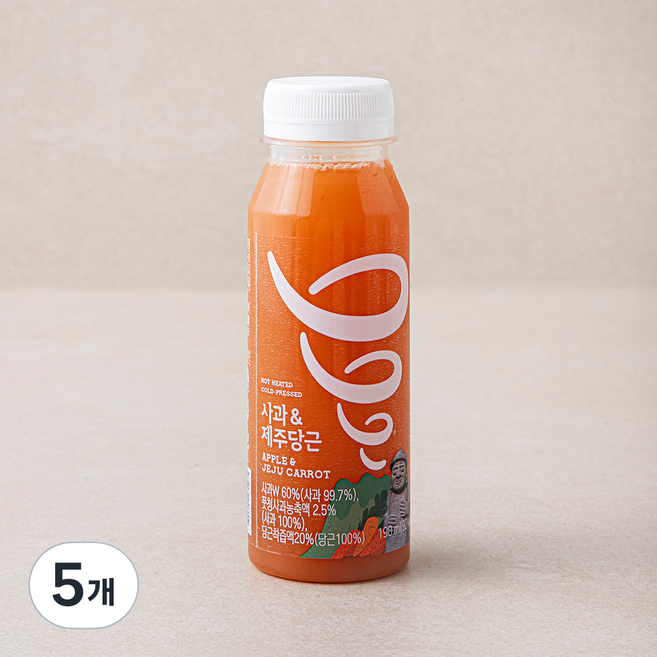 잠바주스 과채주스 사과&제주당근, 5개, 190ml