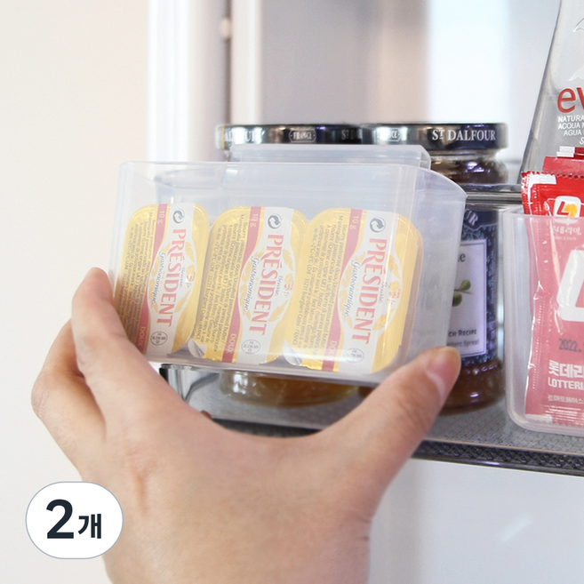 주앤지 냉장고 도어 양념 소스 걸이형 틈새 수납 포켓 정리함, 2개