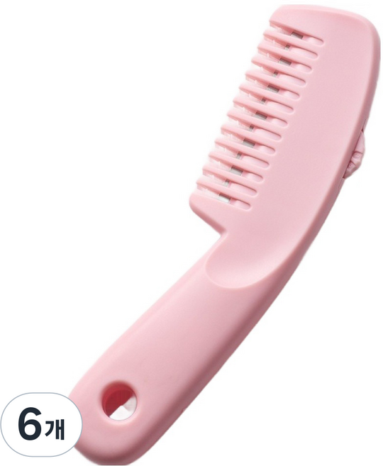 셀비아 셀프 헤어 앞머리 커트 미용가위, 6개, 핑크