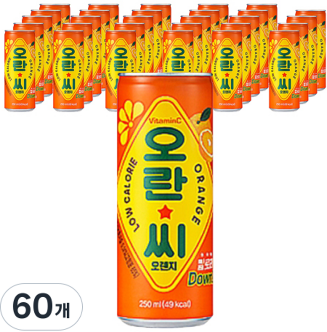 오란씨 오렌지 탄산음료, 60개, 250ml