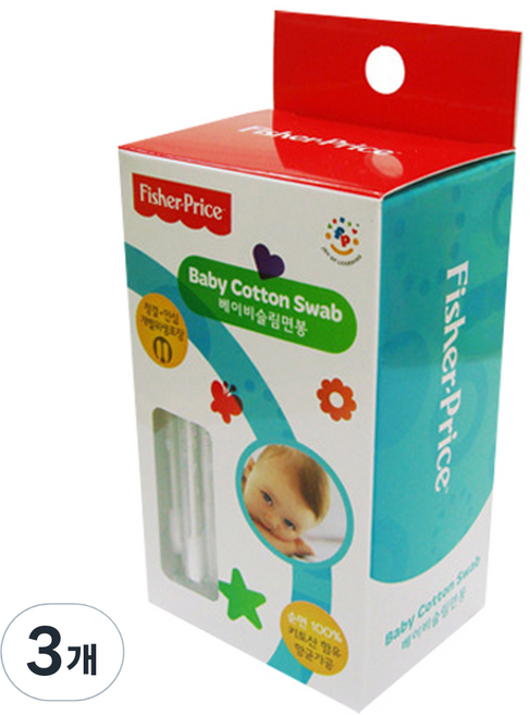 fisher-price 費雪 嬰兒細長棉花棒 70個入, 3個, 70件