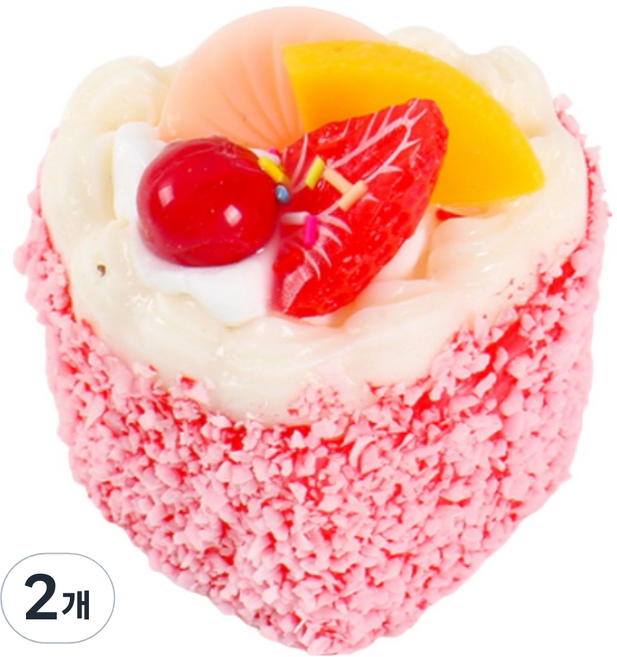 블랙트리 컬러풀 하트 컵 케이크 피규어 핑크, 2개