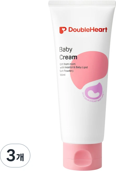 더블하트 베이비 크림 소프트 파우더리, 100ml, 3개 - 쿠팡