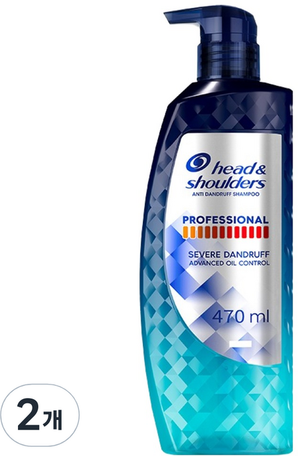 헤드앤숄더 프로페셔널 안티 댄드러프 어드밴스드 오일 컨트롤 샴푸, 470ml, 2개