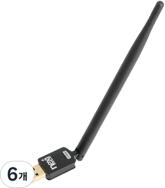 넥시 802.11n 외장안테나 USB 무선랜카드, NX-150NA, 6개