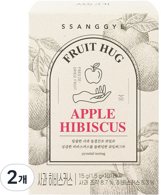 쌍계명차 과일 허그티 사과 히비스커스, 1.5g, 10개입, 2개