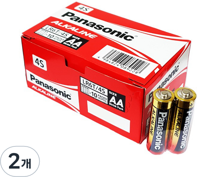 Panasonic 鹼性AA電池, 40入, 2個