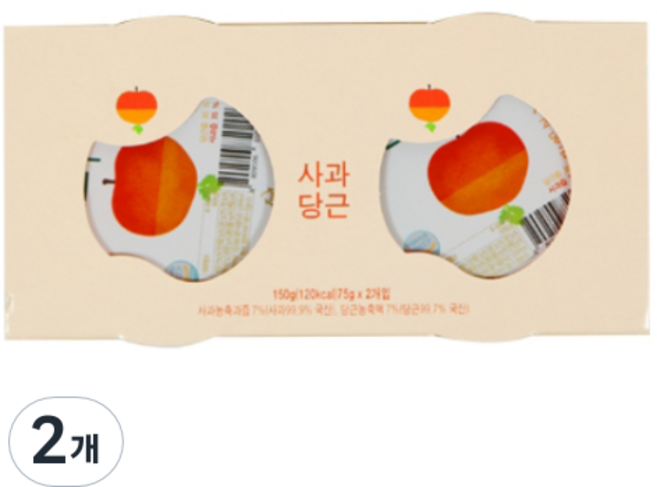 에코맘의산골이유식 유아용 산골푸딩 2p, 사과당근, 150g, 2개