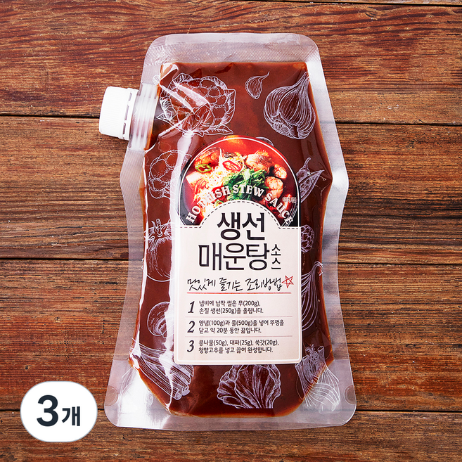 주비푸드 생선 매운탕 소스, 500g, 3개
