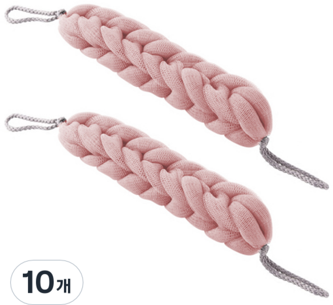 블럭마트 튼튼 롱 샤워타올, 핑크, 1개입, 10개