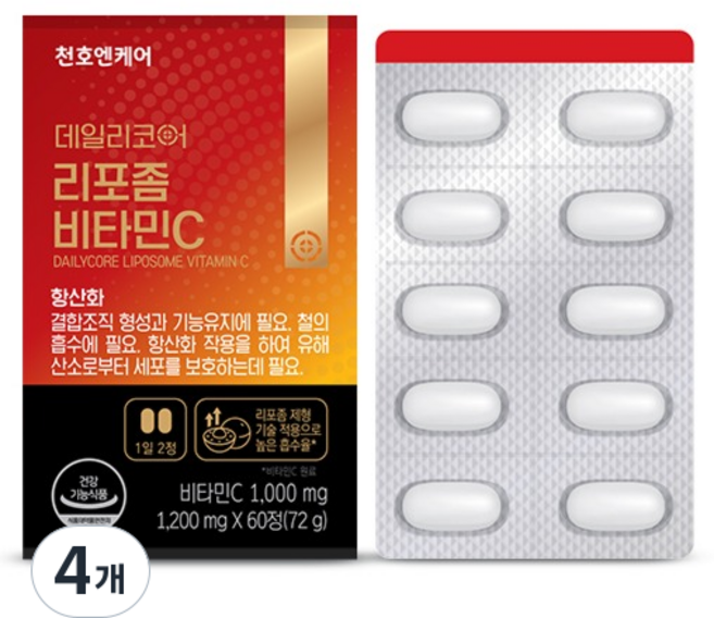 데일리코어 천호엔케어 리포좀 비타민C 72g, 60정, 4개