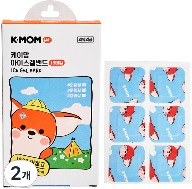 케이맘 유아용 아이스겔 반창고 18p, 24g, 2개