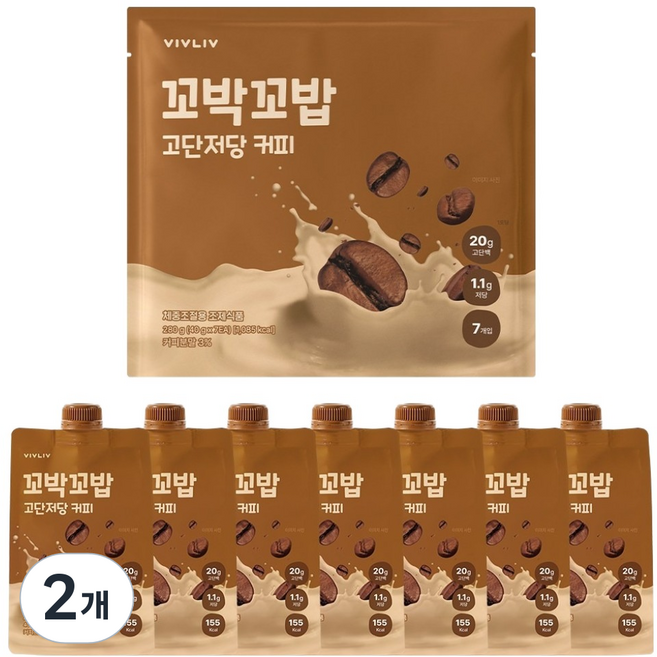 固定餐 高蛋白低糖蛋白奶昔 咖啡口味 7入, 2個, 280g