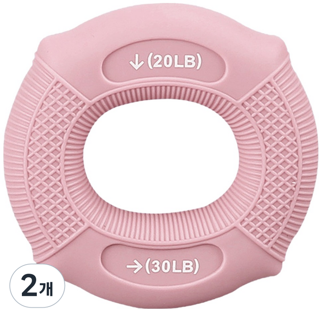 SPO HOLIC 鬆餅格紋雙頭握力器 20~30LB, 粉紅色, 2個