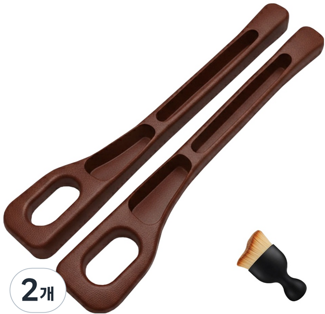 대한 차량 틈새 사이드 포켓 자동차 수납 쿠션 좌우 청소용 미니브러쉬, 브라운, 2개