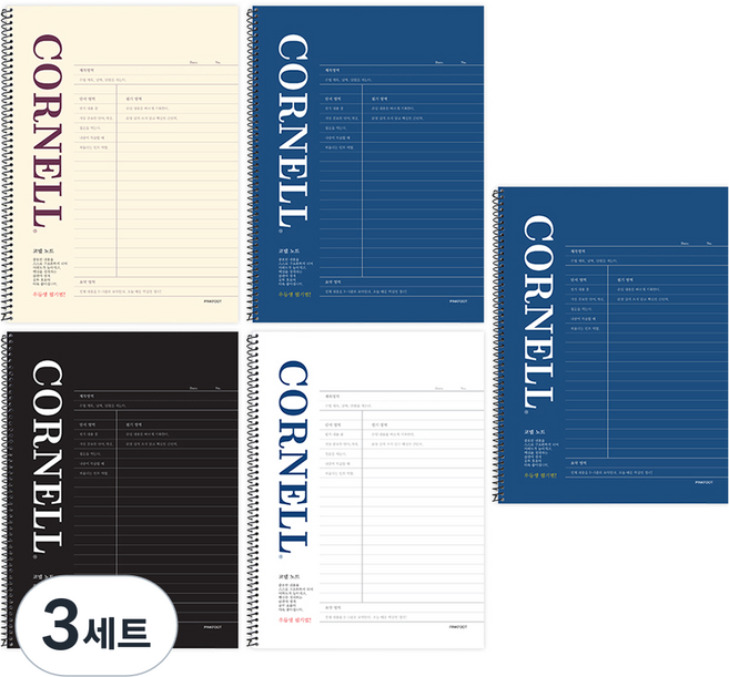 핑크풋 우등생 코넬 원링노트 5p 세트, 랜덤발송, 3세트