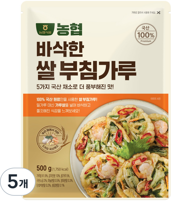 농협식품 바삭한 쌀부침가루, 500g, 5개