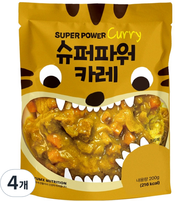 겸엑스 슈퍼파워 카레, 200g, 4개