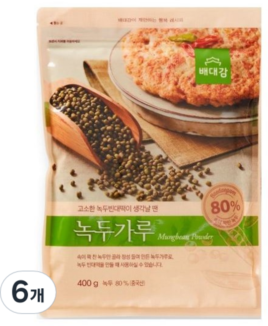 배대감 녹두가루, 6개, 400g